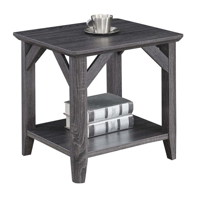 Convenience Concepts Winston End Table with Shelf, Gray