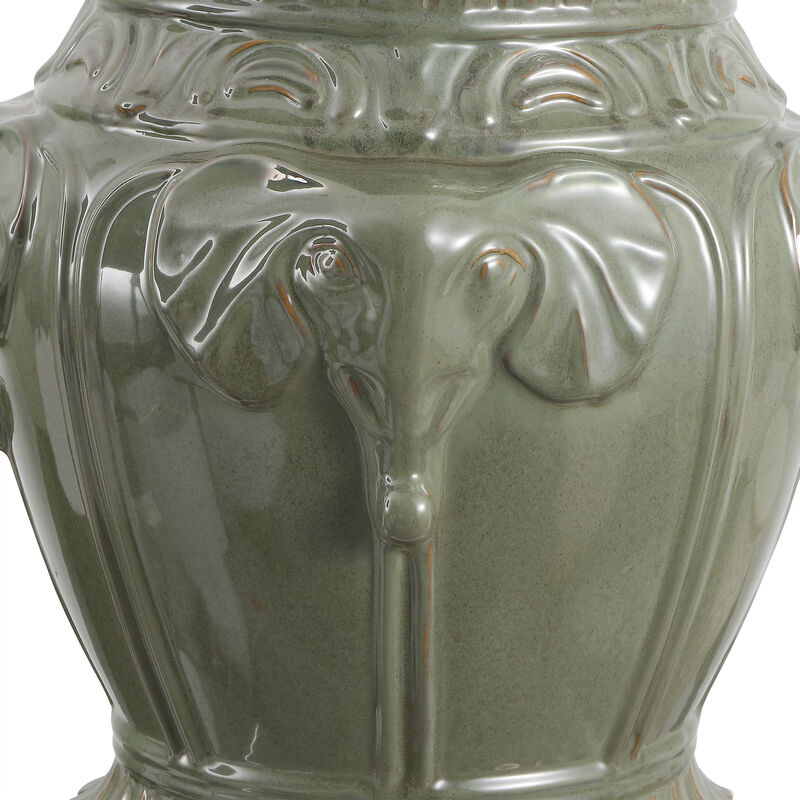 Anita 18" Classic Vintage Ceramic Indoor/Outdoor 4-Elephant Garden Stool