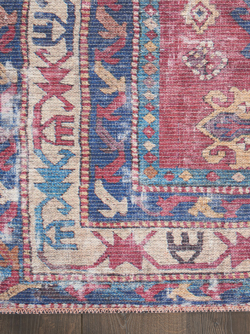 Machine Washable Series 1 SR105 Red/Navy 5'3" x 7'3" Rug