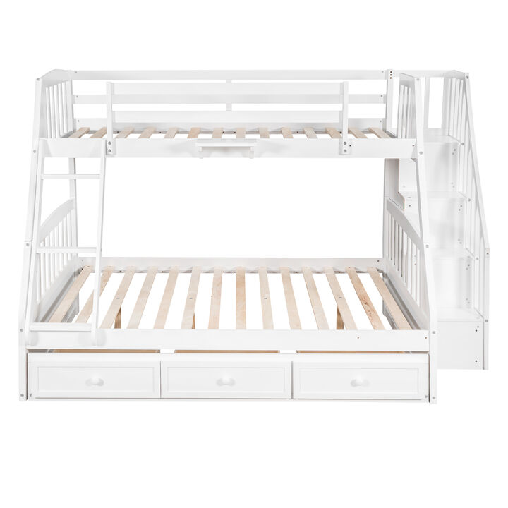 Whisen 77.4"x42.4" Twin Over Twin Bunk Bed, Solid Wood with Ladder for Kids Bedroom