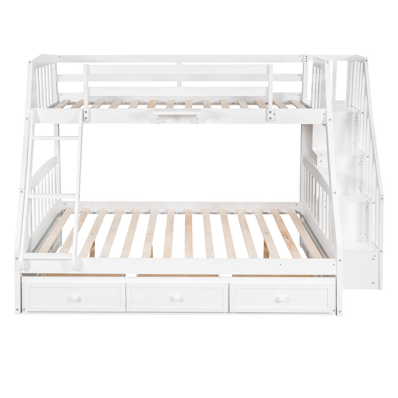 Merax Twin-Over-Full Bunk Bed with Drawers