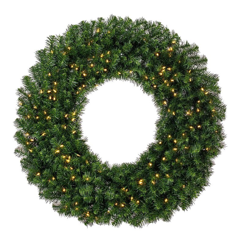 Vickerman 48" Douglas Fir Artificial Christmas Wreath - 200 Warm White Italian LED Lights - Wreath for Mantel or Door - Reliable and Durable - Holiday Wreath image number 0