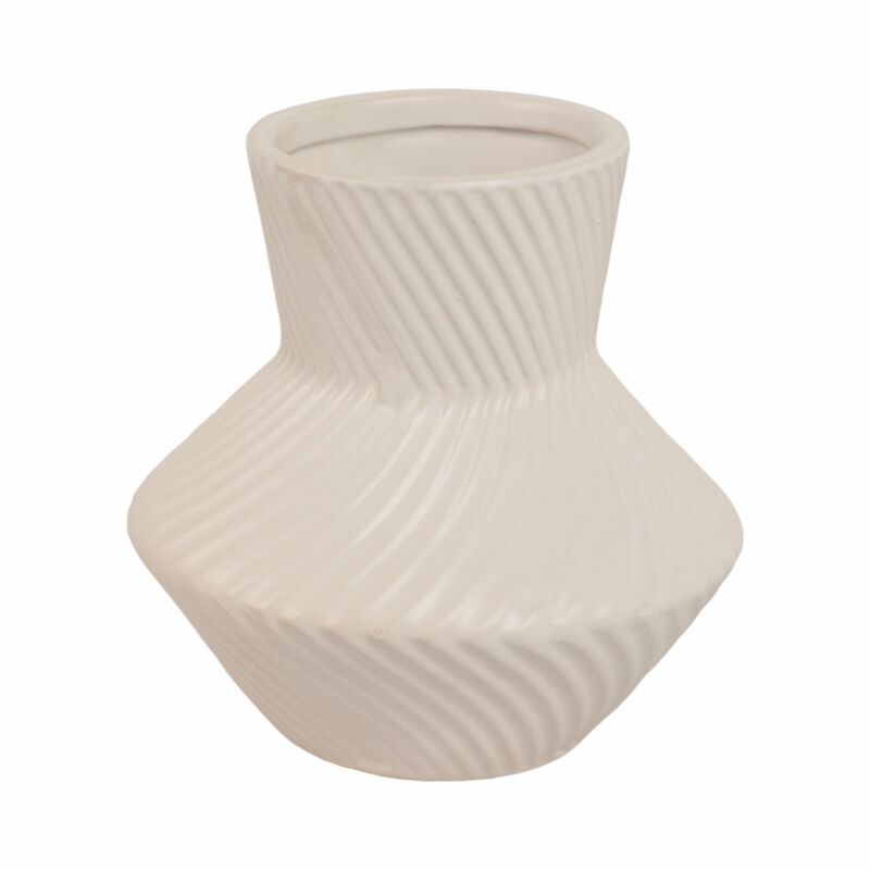 8" Modern Totem Vase, Cream image number 0