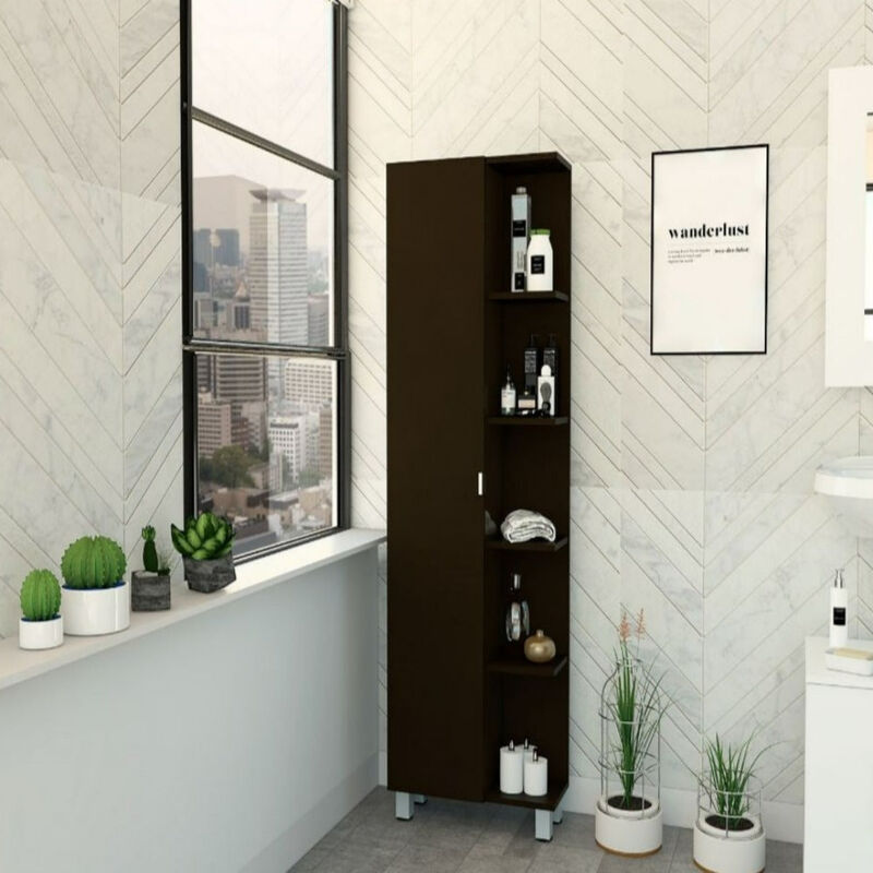 Corner Cabinet Womppi, Bathroom, Black