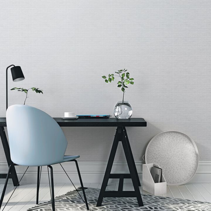 Texstyle Woven Weave Texture Silver Grey Wallpaper G56635