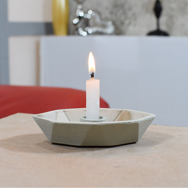 Modern Handmade Aluminum Eco-friendly Geometric Black Set Of One Tea Light Candle Holder BBH Homes