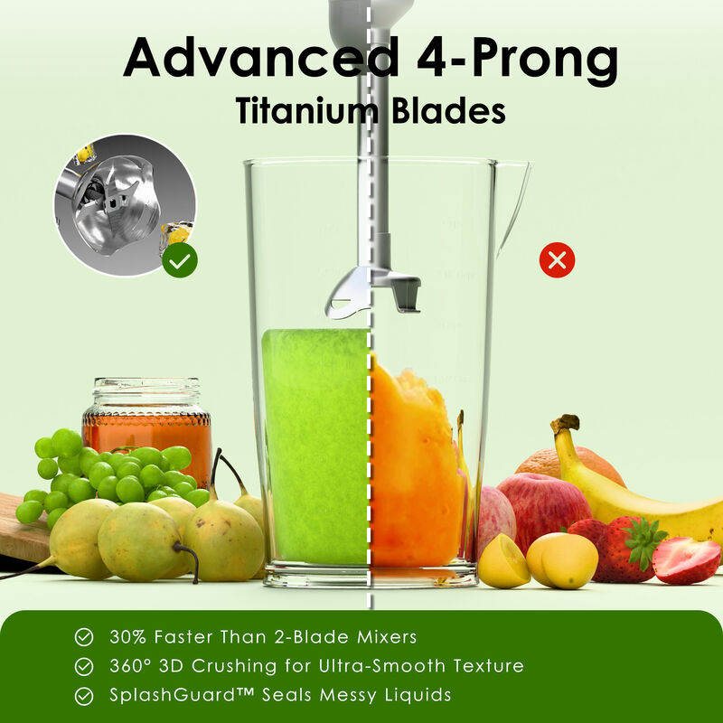 WHALLULTRA Cordless Hand Blender, 5-in-1 Immersion Blender with 2000mAh Battery, Beaker, Chopper, Whisk, Milk Frother image number 8