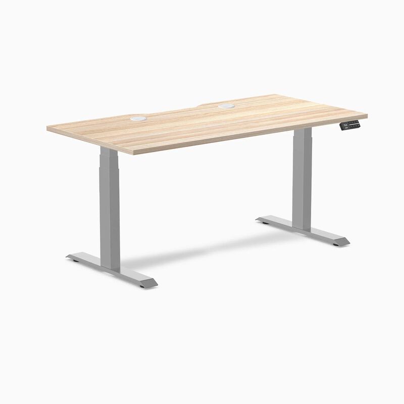 Desky Dual Scalloped Laminate Sit Stand Desk image number 0