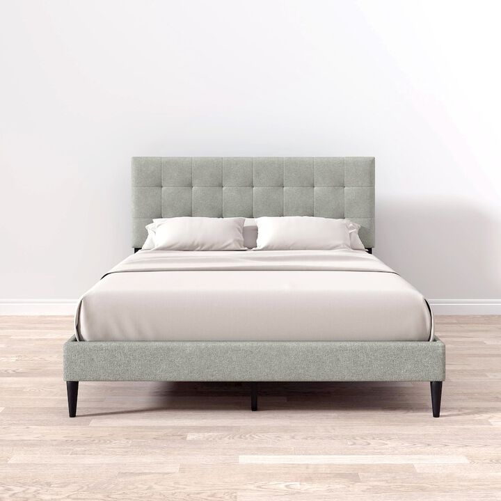 Rize Home Upholstered Complete Bed Queen Stone