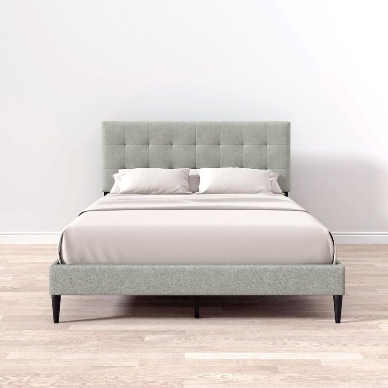 Rize Home Upholstered Complete Bed Queen Stone image number 1