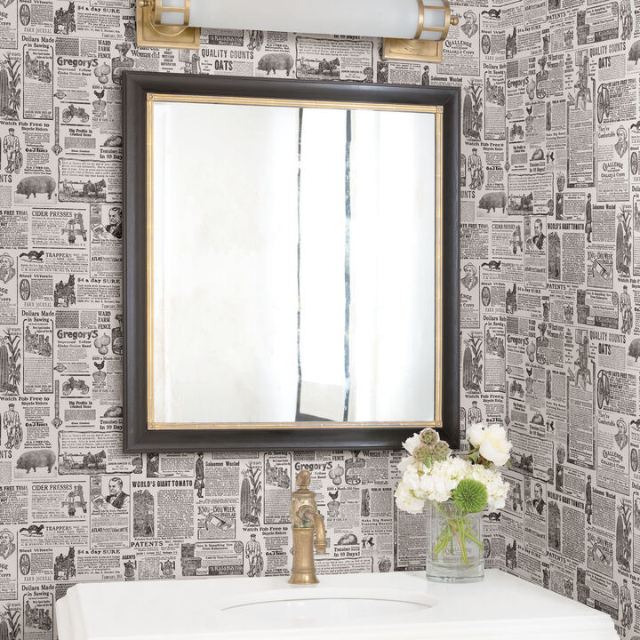 Underwood Black Vintage Newspaper Wallpaper (Set of 2)