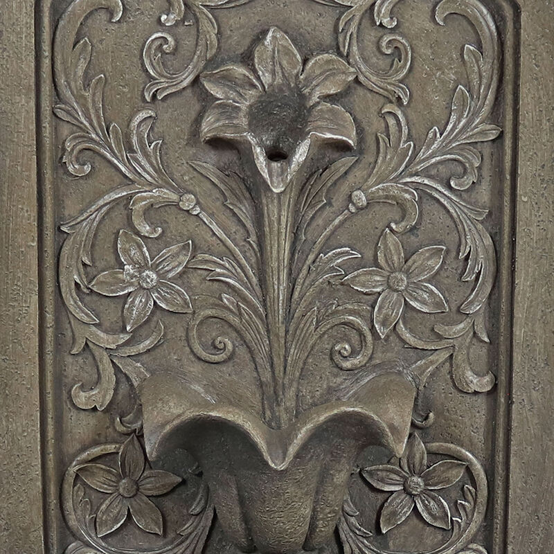 Sunnydaze Lovely Lily Polyresin Flat Back Outdoor Wall Fountain