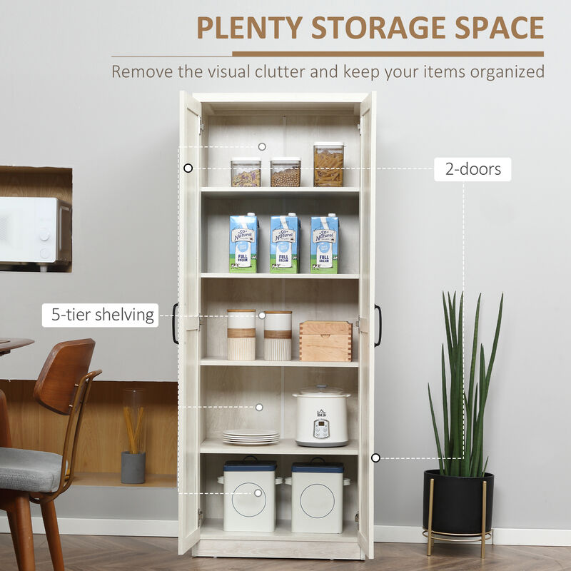 Hivvago Pantry Cabinet with 5-Tier and Adjustable Shelving image number 3