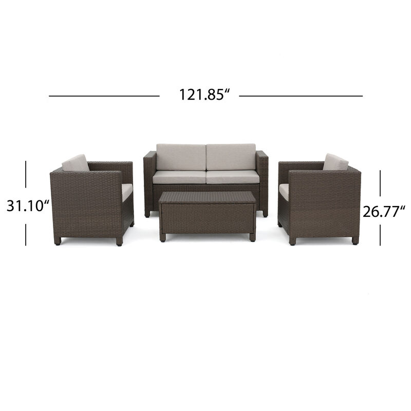 Merax 4 Pieces Outdoor Rattan  Sofa Set