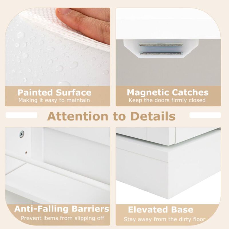 Hivvago Tall Pantry Cabinet Kitchen Storage Cabinet with Doors and Shelves