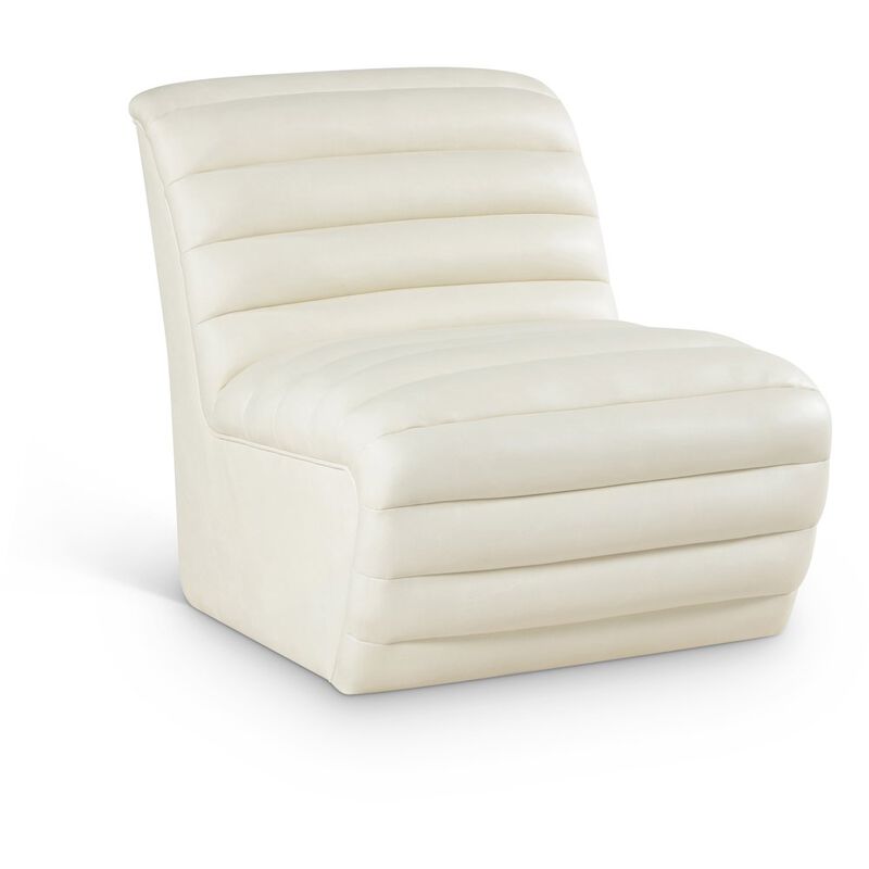 Meridian Furniture Vega Cream Vegan Leather Accent Chair