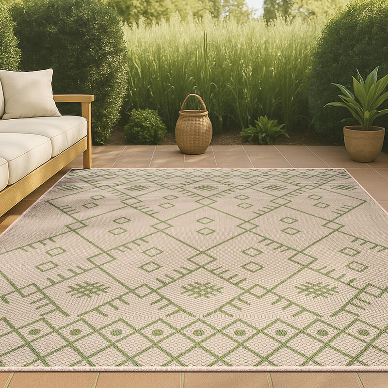 Boho Moroccan Indoor/Outdoor Area Rug