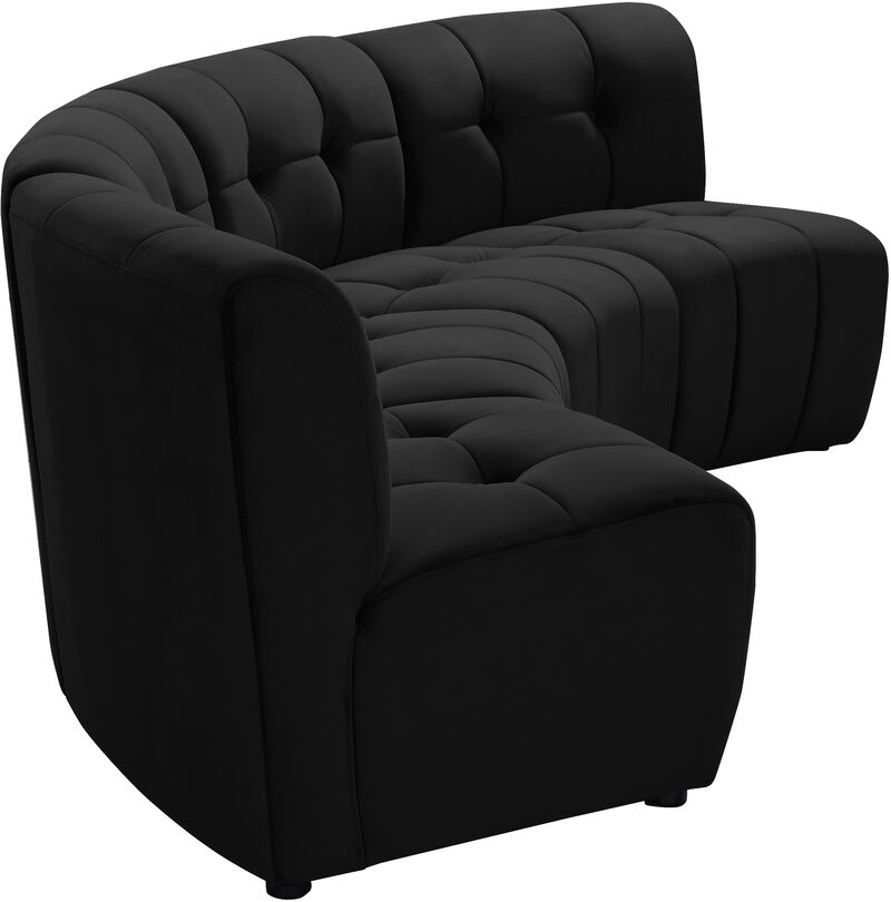 Meridian Furniture Limitless Black Velvet 4pc. Modular Sectional image number 5