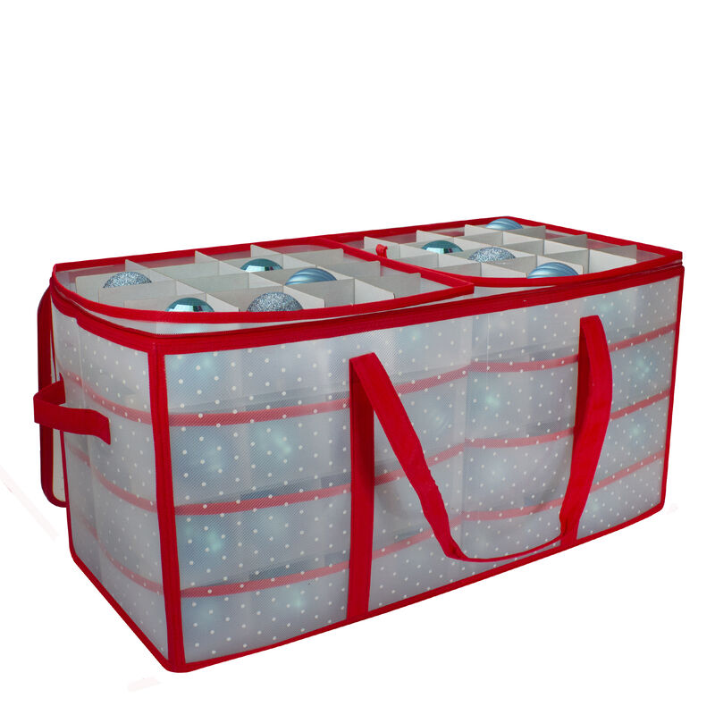 26.25" Transparent Zip Up Christmas Storage Box- Holds 128 Ornaments