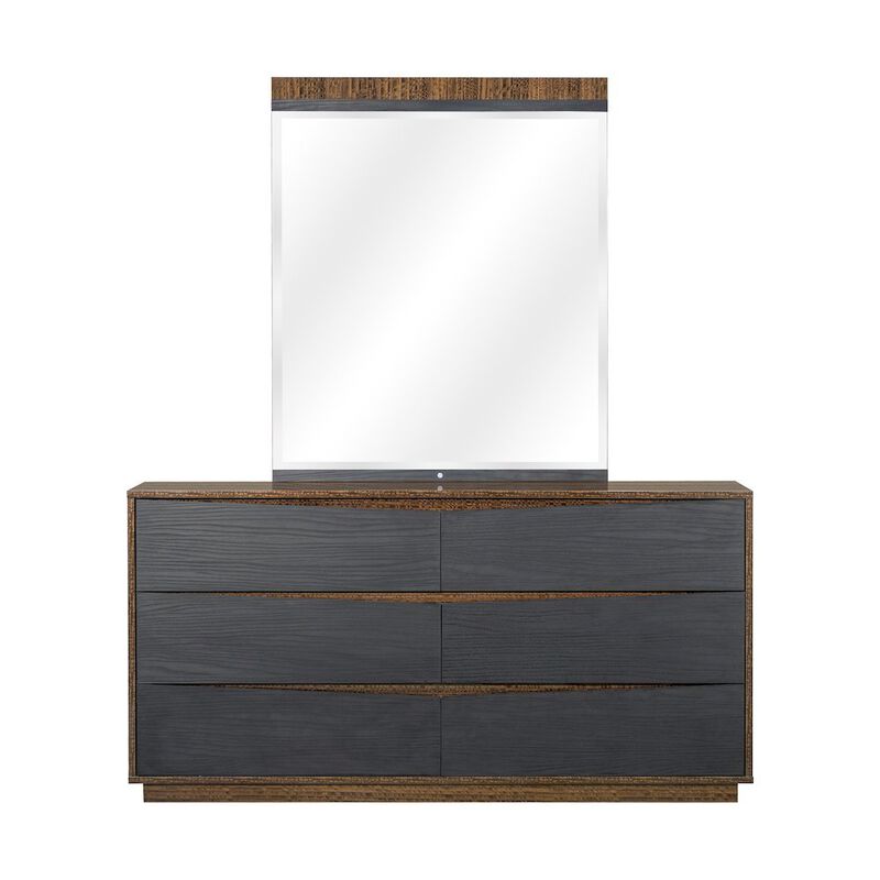Michael Amini Kayner Dresser with Mirror - Charcoal image number 3