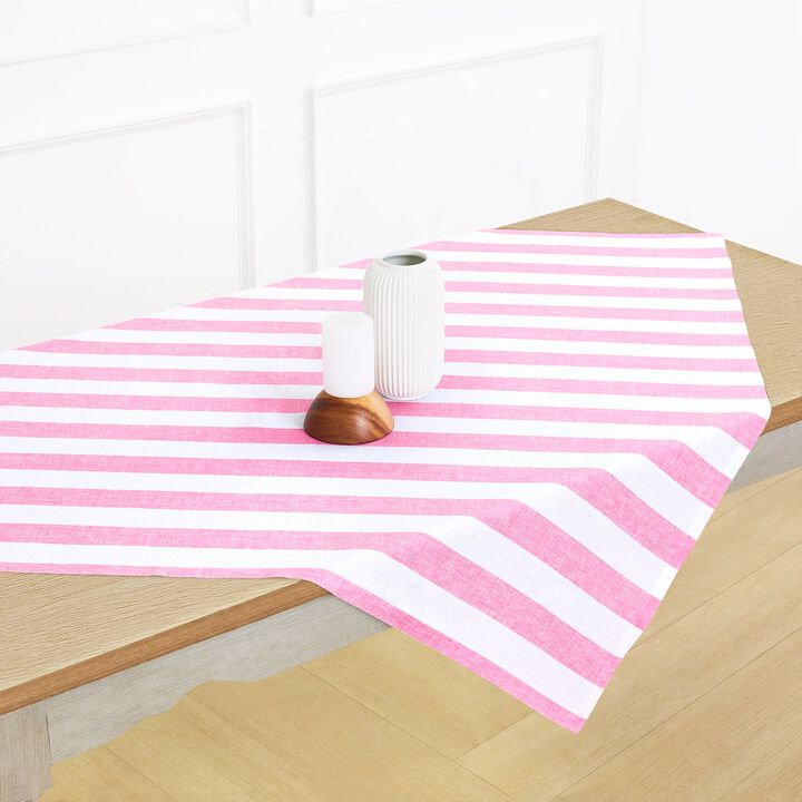 Linen Table Throw - Cabana Stripe