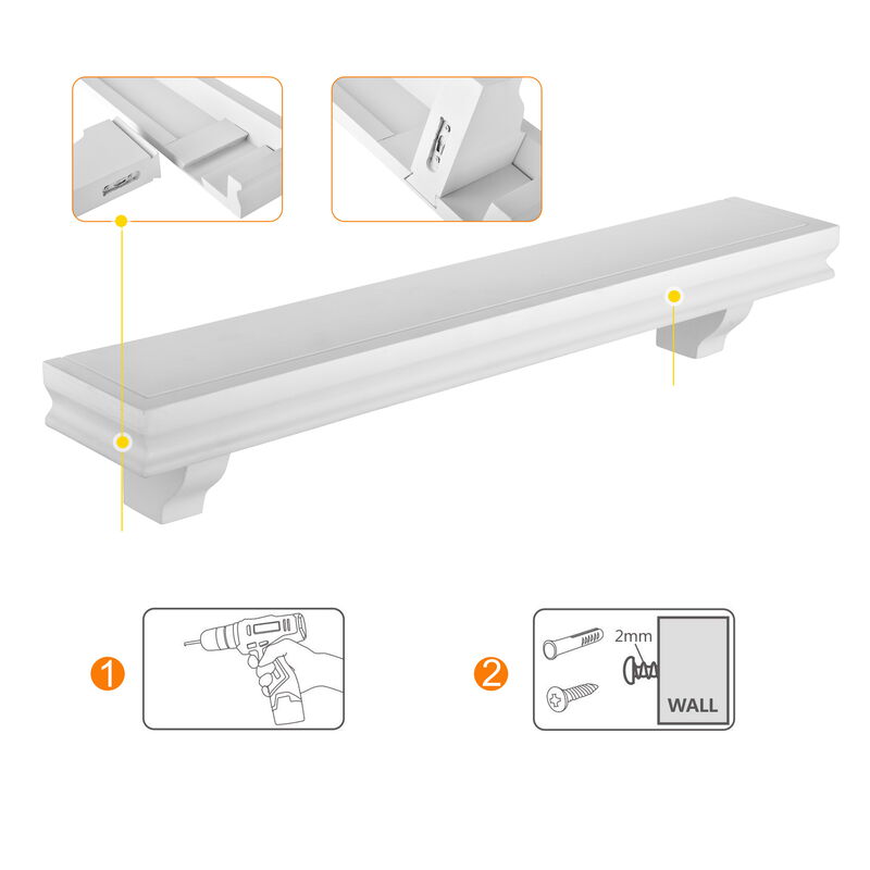 24 in Floating Display Ledge Shelves (Set of 2)
