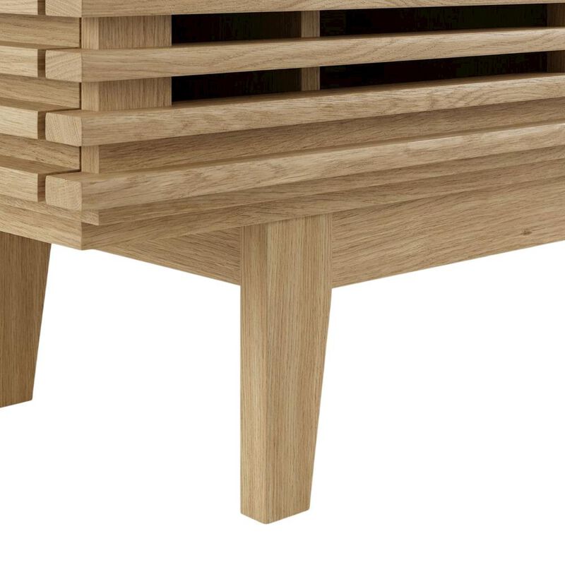 Brown wood TV stand with sleek design and sturdy construction image number 6