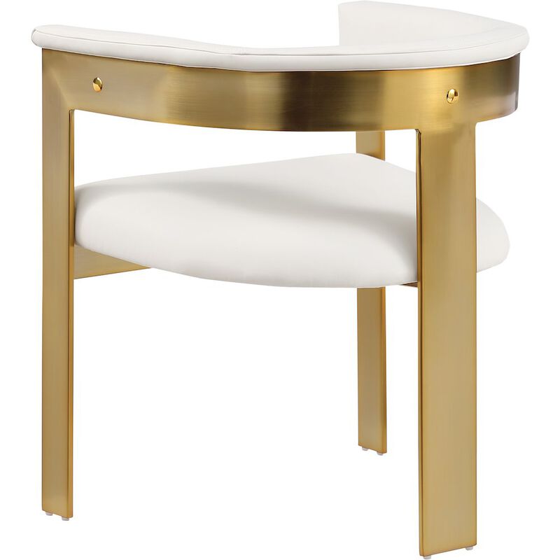 Meridian Furniture Romeo Cream Vegan Leather Dining Chair, Set of 2