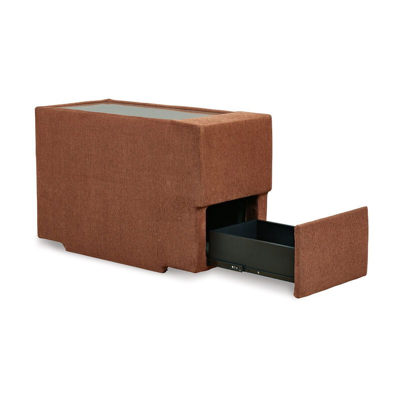 Meso Modular Console Side Table with Storage, Orange Nuvella, 37 Inch