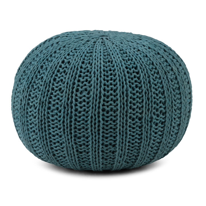 Shelby Hand Knit Round Pouf