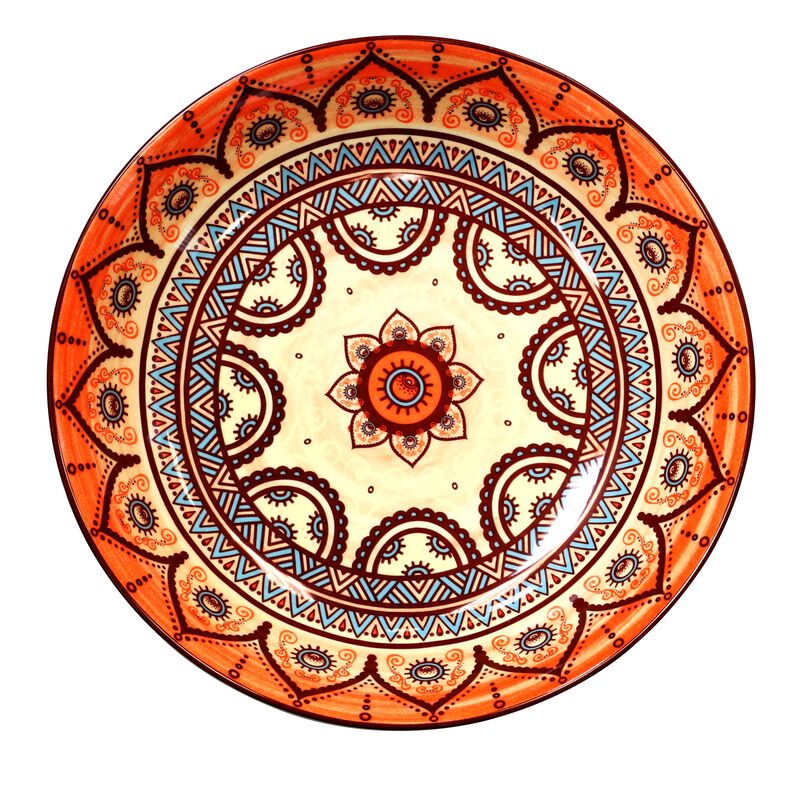 Elama Zen Rust Mozaik 16 Piece Dinnerware Set