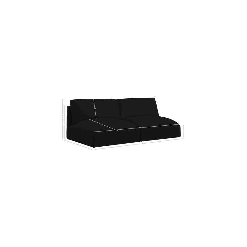 Meridian Furniture Ease Black Polyester Fabric Modular Sofa