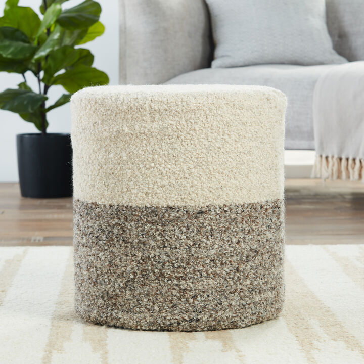 FOLKE POUF CYL Oatmeal