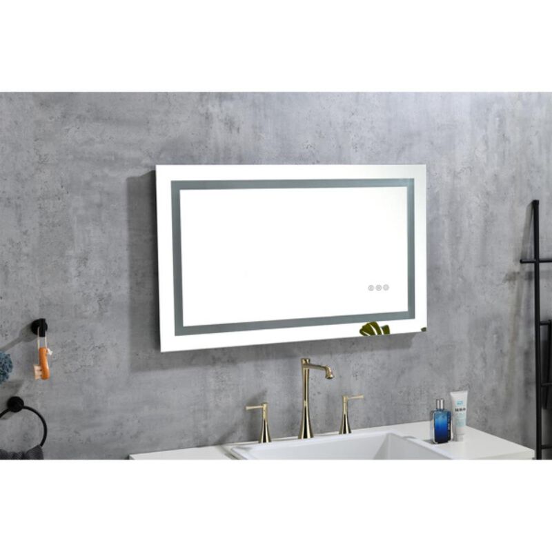 LED Lighted Bathroom Wall-Mounted Mirror High Lumen, Anti-Fog, and Dimmer Function for a Clear, Customized Reflection