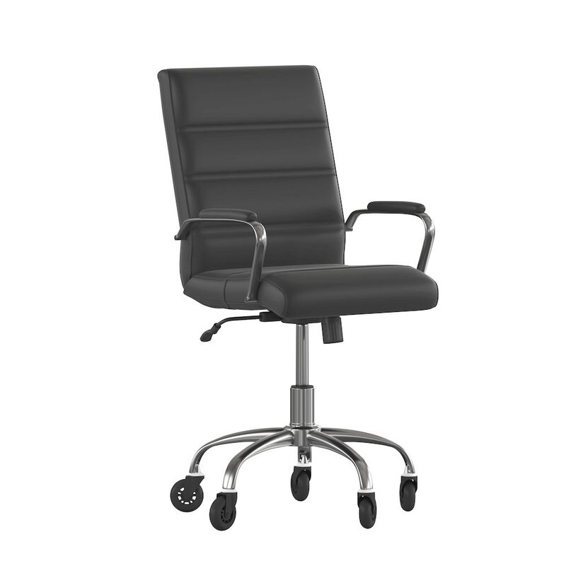 Flash Furniture Mid-Back Black Executive Swivel Office Chair with Chrome Frame, Arms, image number 0