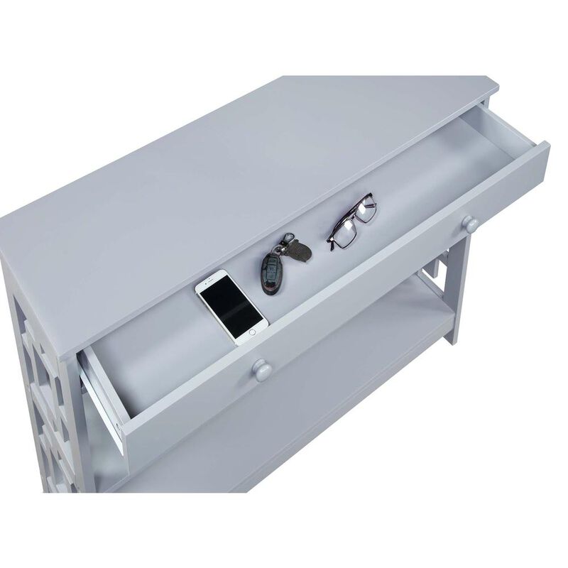 Convenience Concepts Town Square 1 Drawer Console Table, Gray