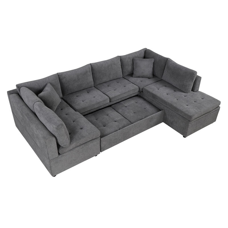 Merax Oversized Chenille Fabric Sectional Sofa