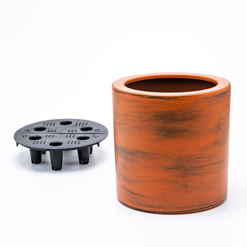 7.8 in. Painted Plastic Self-watering Planter Pot image number 4