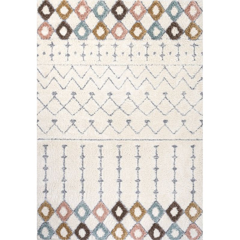 Pia Moroccan Trellis Plush Carved Area Rug