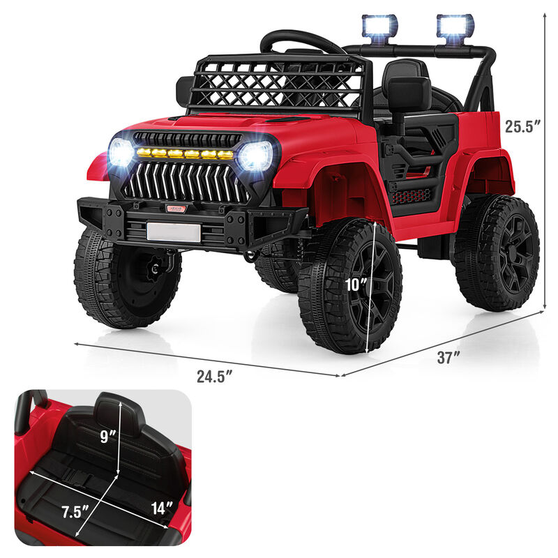 Kids 12V Ride On Truck Car with Music Player and Remote Control image number 2