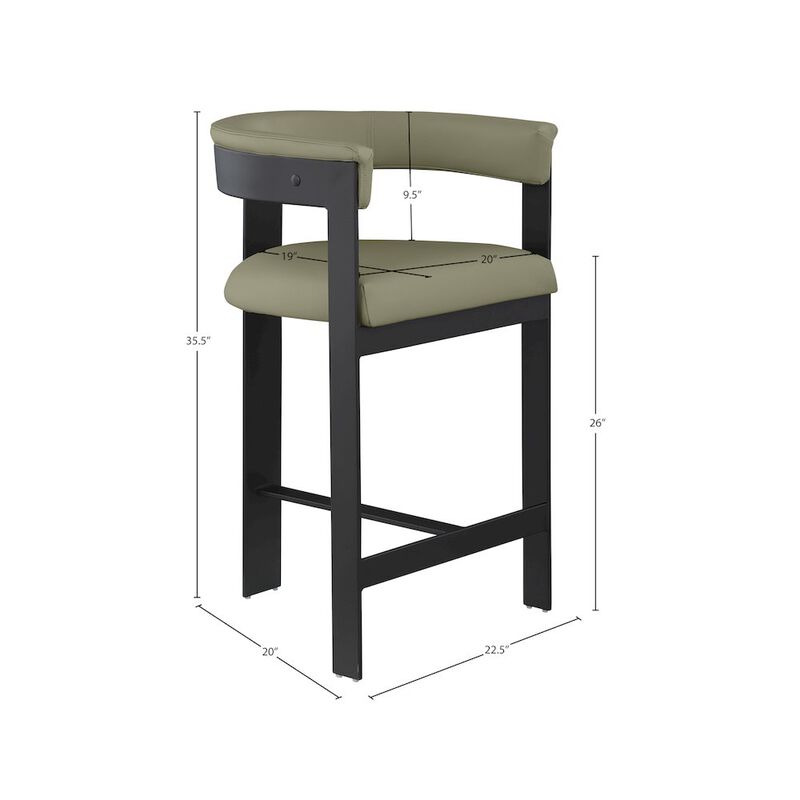 Meridian Furniture Romeo Vegan Leather Counter Stool, Set of 2