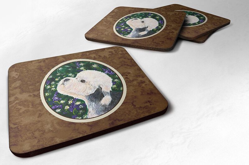 Caroline's Treasures SS1055FC Dandie Dinmont Terrier Foam Coasters (Set of 4), 3.5 H x 3.5 W, Multicolor image number 0