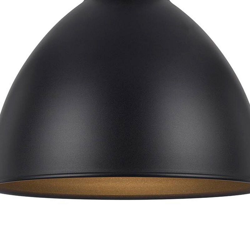 Nico 10 Inch Modern Pendant Light with Bronze Metal Shade, Clean Silhouette-Benzara