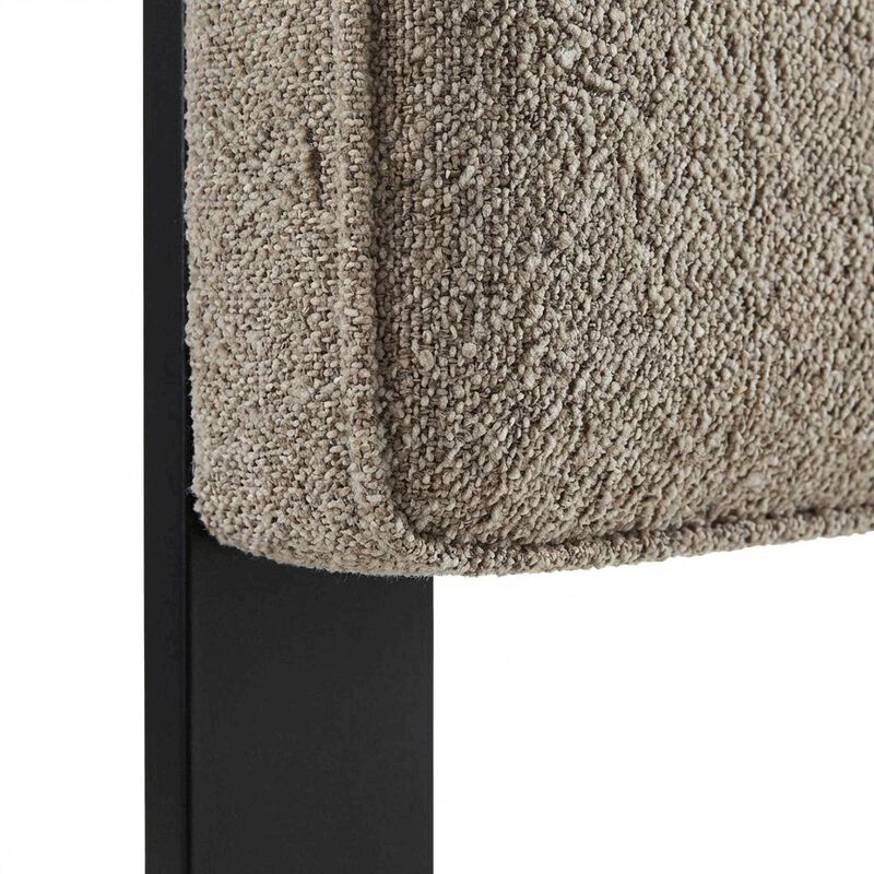 Boucle Fabric King Headboard in Soft Neutral, Padded Upholstery, Durable Frame image number 5