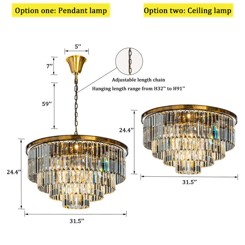 Modern 4-Tier Round Crystal Fringe Chandelier image number 7