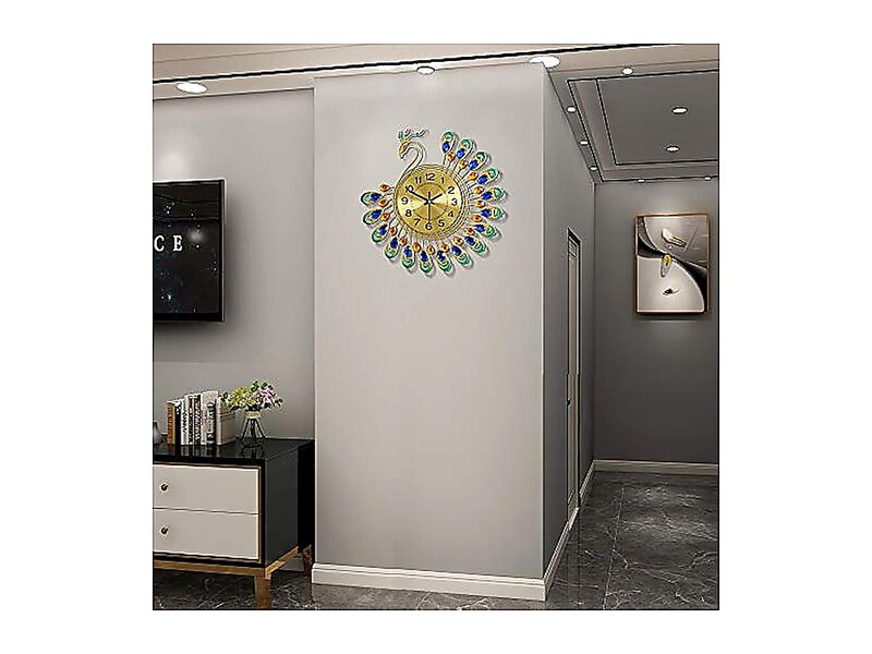 Large Wall Clocks Living Decor Gold Clock Silent Battery Operated Non Ticking image number 2
