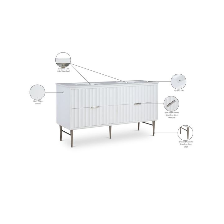 Meridian Furniture Modernist White Bathroom Vanity