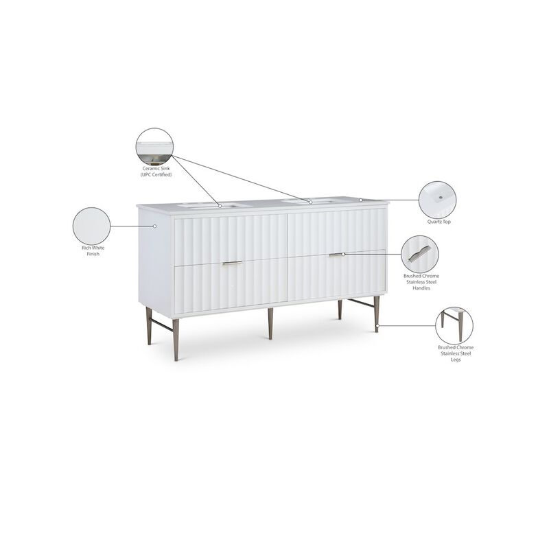 Meridian Furniture Modernist White Bathroom Vanity