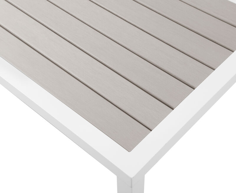 Meridian Furniture Nizuc Grey Wood Look Accent Paneling Outdoor Patio Aluminum Coffee Table image number 4