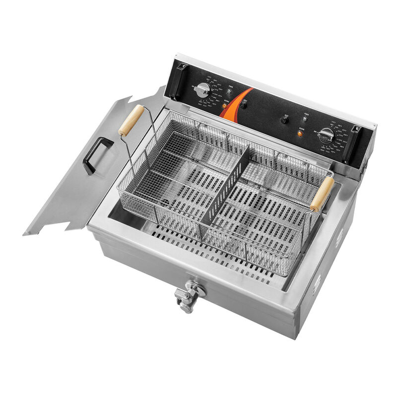 Commercial Countertop Deep Fryer, Large Capacity Stainless Steel, Electric Oil Fryer with Basket-Silver image number 7
